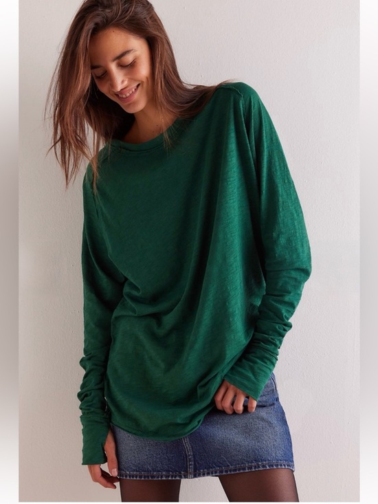 We The Free Tops - We The Free ARDEN Long Sleeve Tee | XS | Emerald |